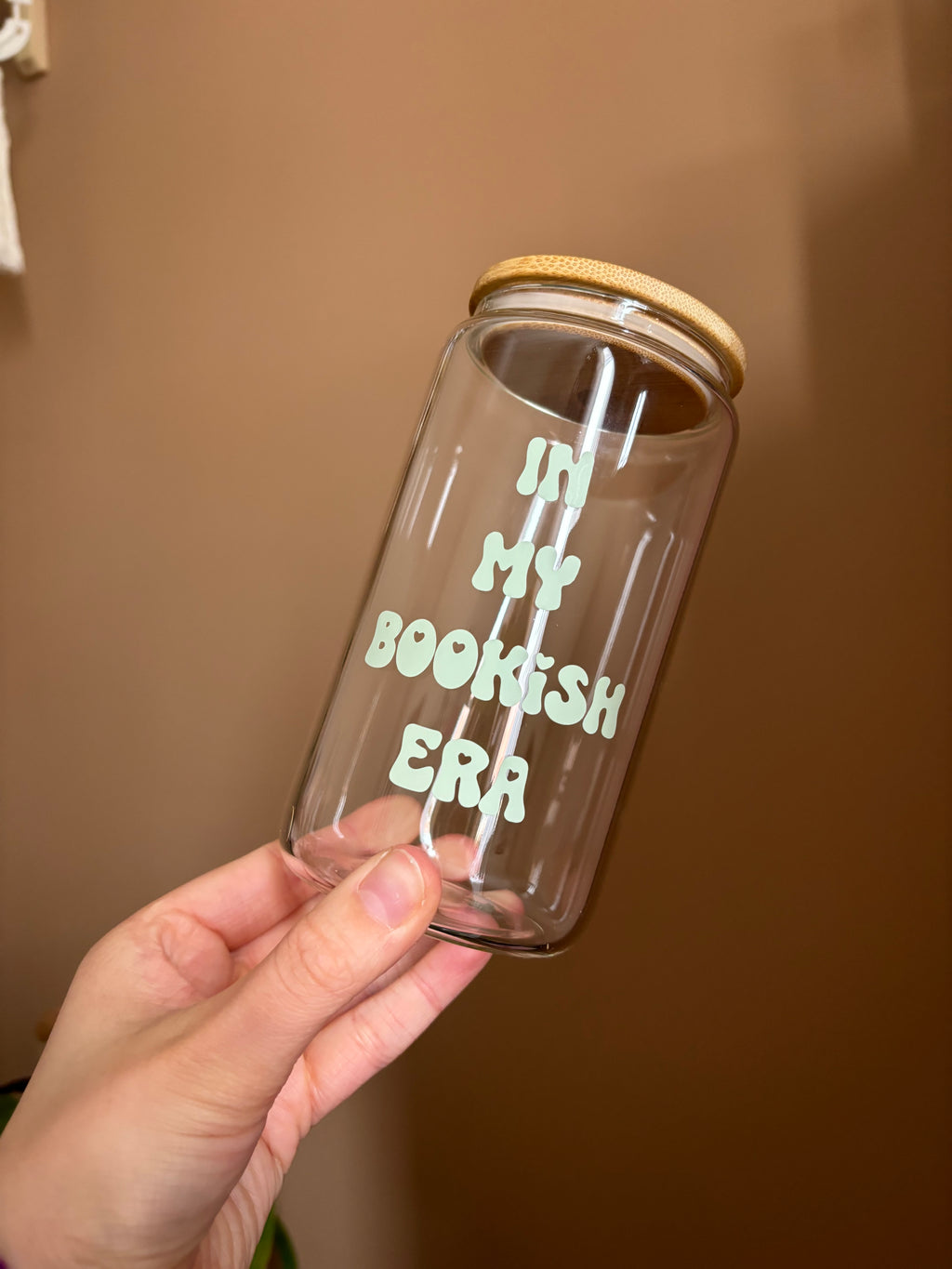 In my Bookish Era Glass cup