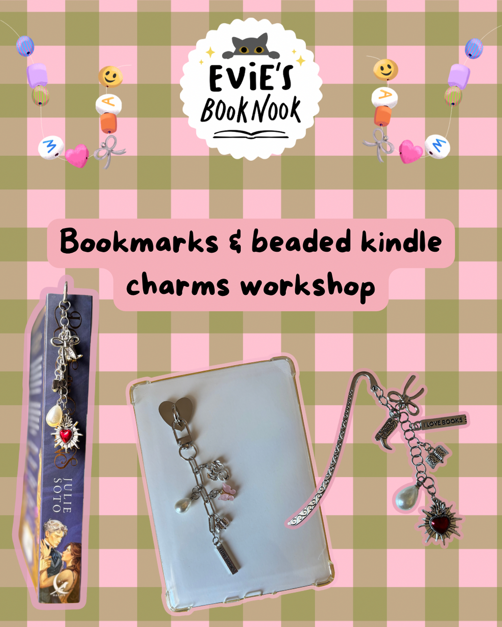 Bookmark and Kindle Charms Tickets