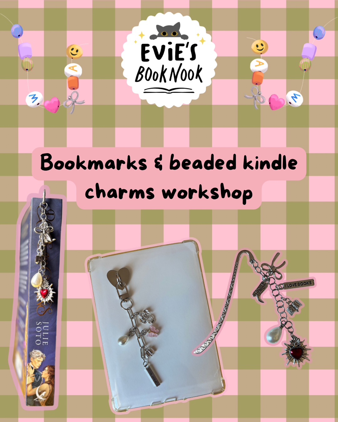 Bookmark and Kindle Charms Tickets